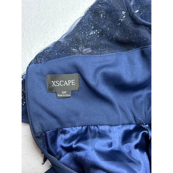 Xscape Navy Long Sleeve Dress - Picture 7 of 10